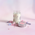 Bougie florale – fond pastel fleuri