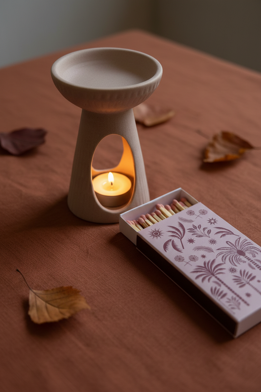 Brûle-parfum et allumettes – détail