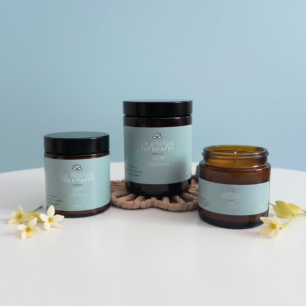 Calme 3 formats - Fond bleu clair ylang ylang