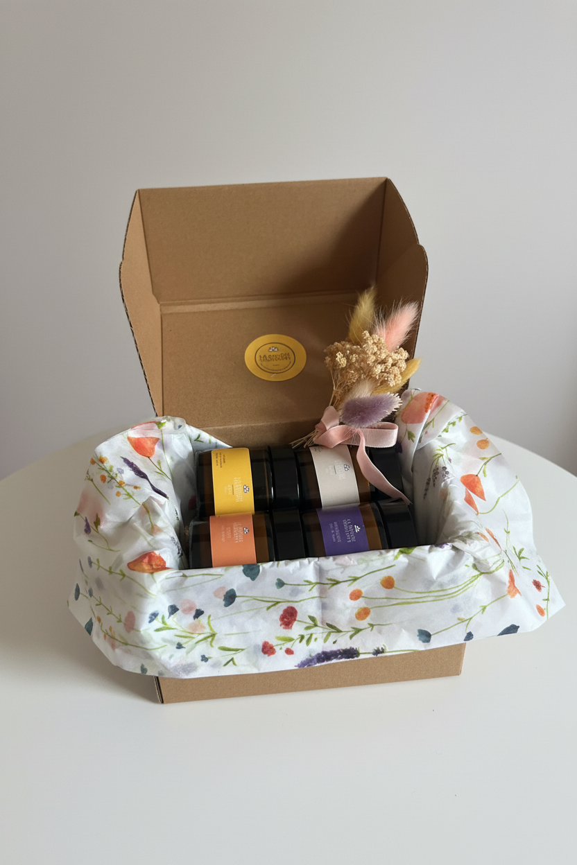 Coffret Essentiel Therhappy - produits mis en valeur
