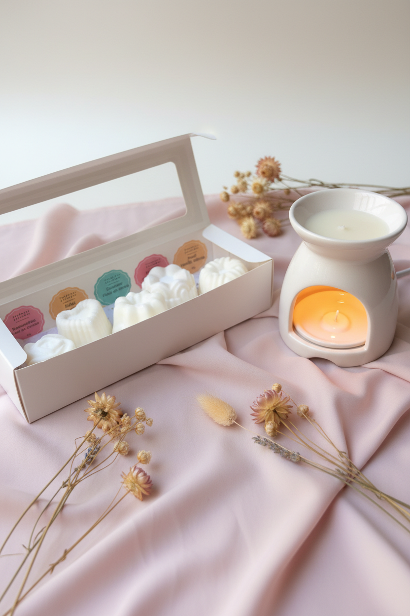 Coffret fondants - textile rose poudré