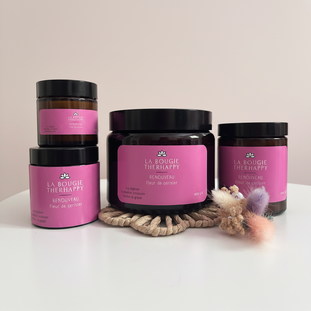 Renouveau - 4 formats fond rose pâle avec éléments originaux