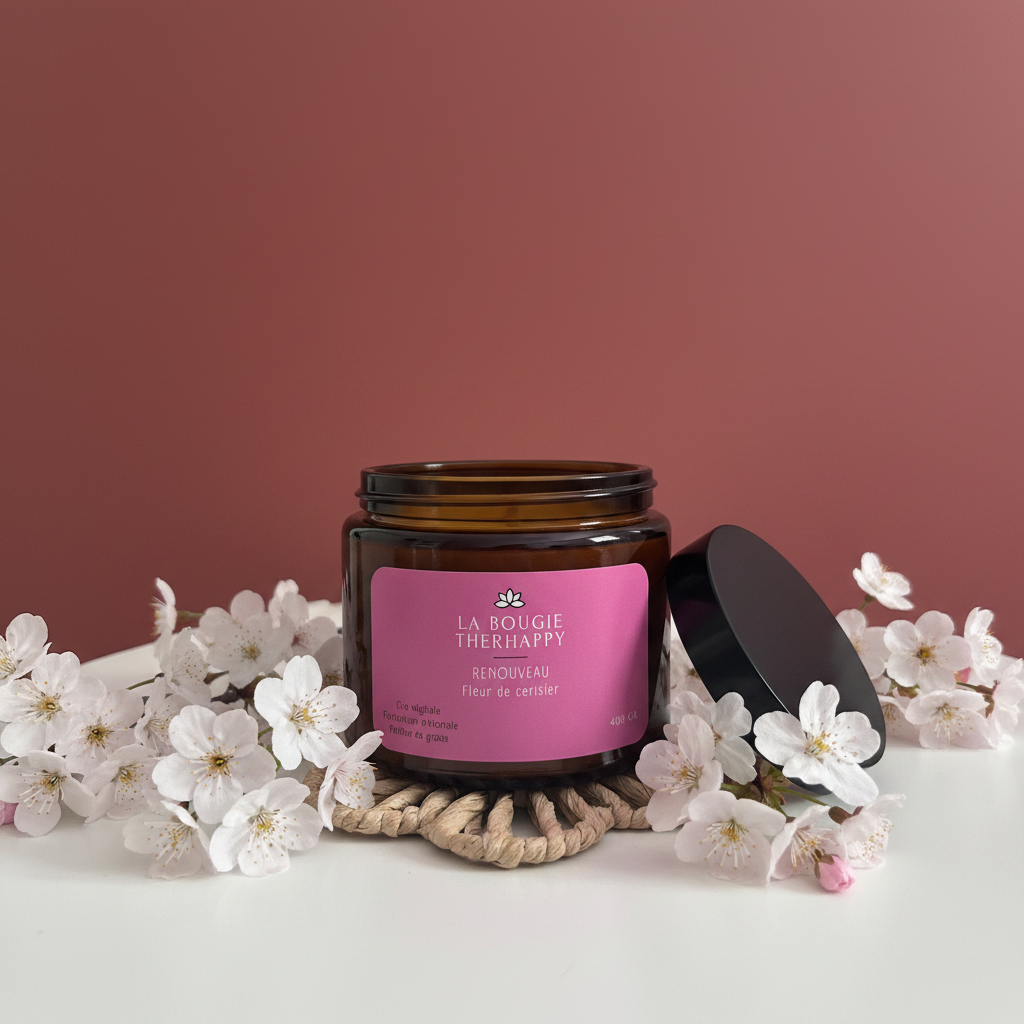 Renouveau 500ml - Fond rose fleurs de cerisier